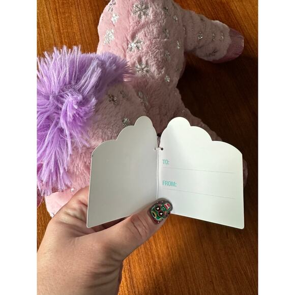 Hug Me Unicorn Plush Pink Purple Snowflakes New Tag 2022 Large Stuffed Animal - Picture 10 of 12